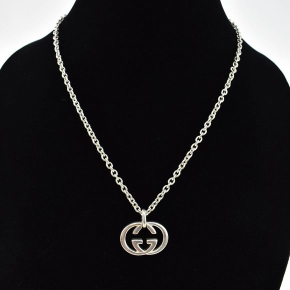 Gucci | Jewelry | Gucci Sterling Silver Gg Medallion Necklace | Poshmark